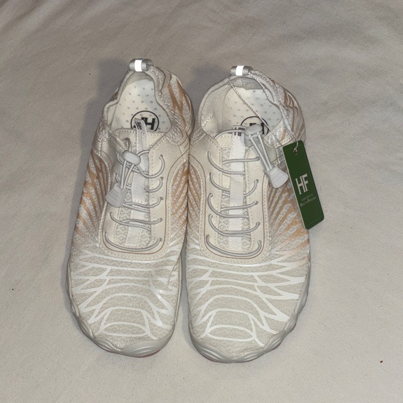 Women's White and Pink Athletic Sneakers - Picture 3 of 4